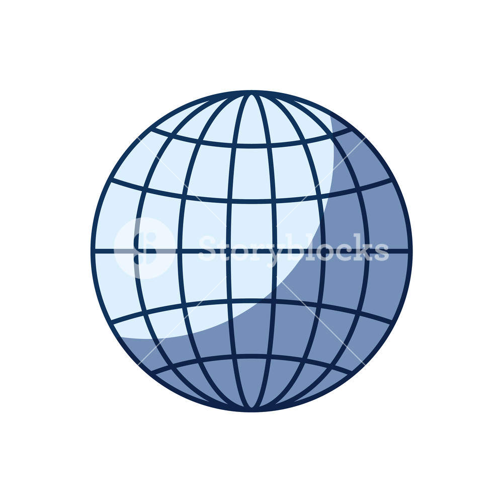 1000x1000 Blue Color Silhouette Shading Of Front View Globe Earth World