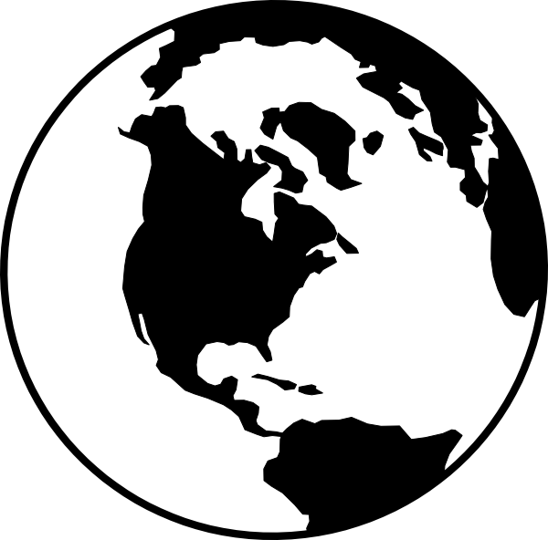 600x592 Globe Outline Clipart