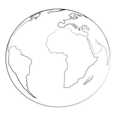 450x450 Black Outline Vector Globe And Angel Wing On White Background