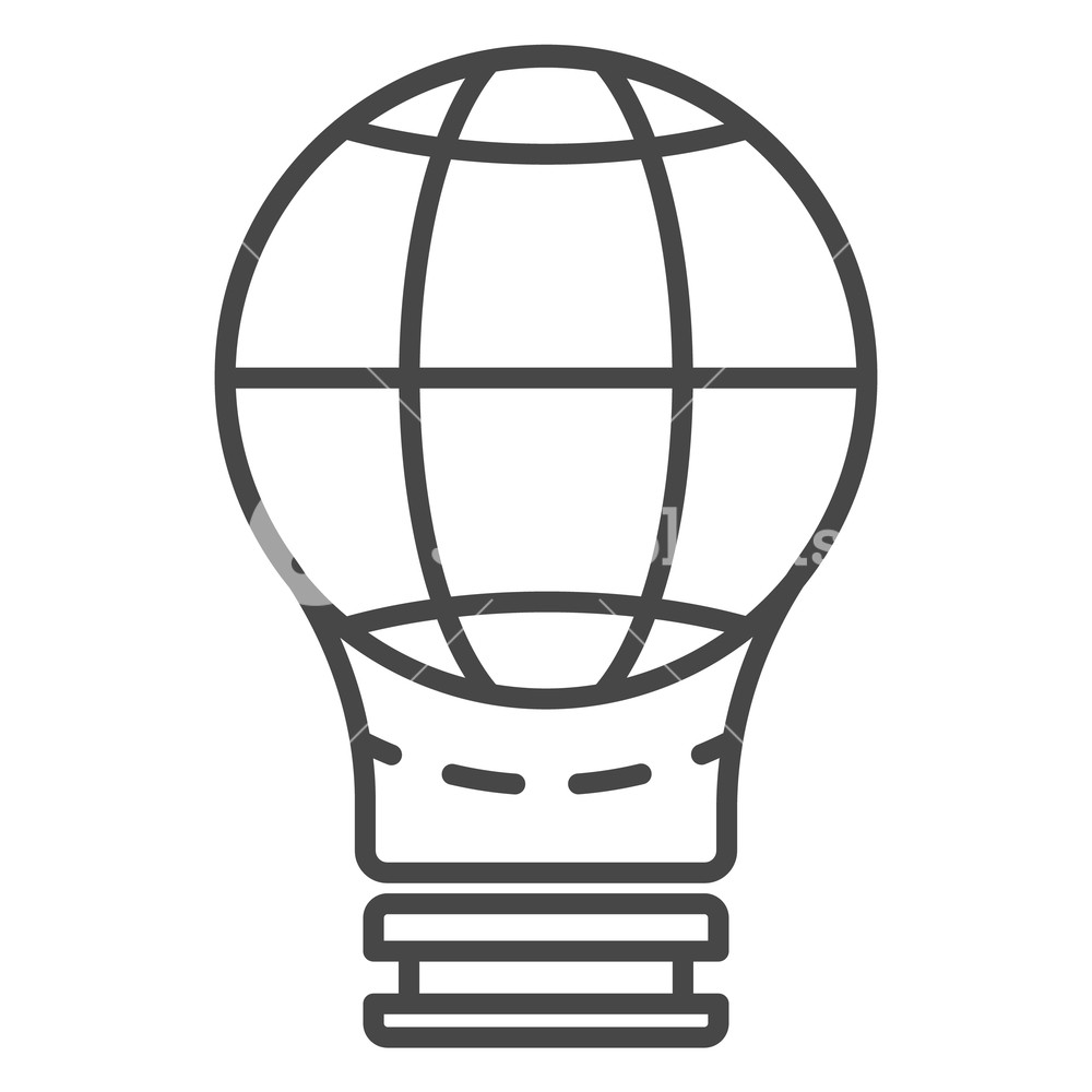 1000x1000 Globe Save Bulb Icon Outline Globe Save Bulb Vector Icon For Web
