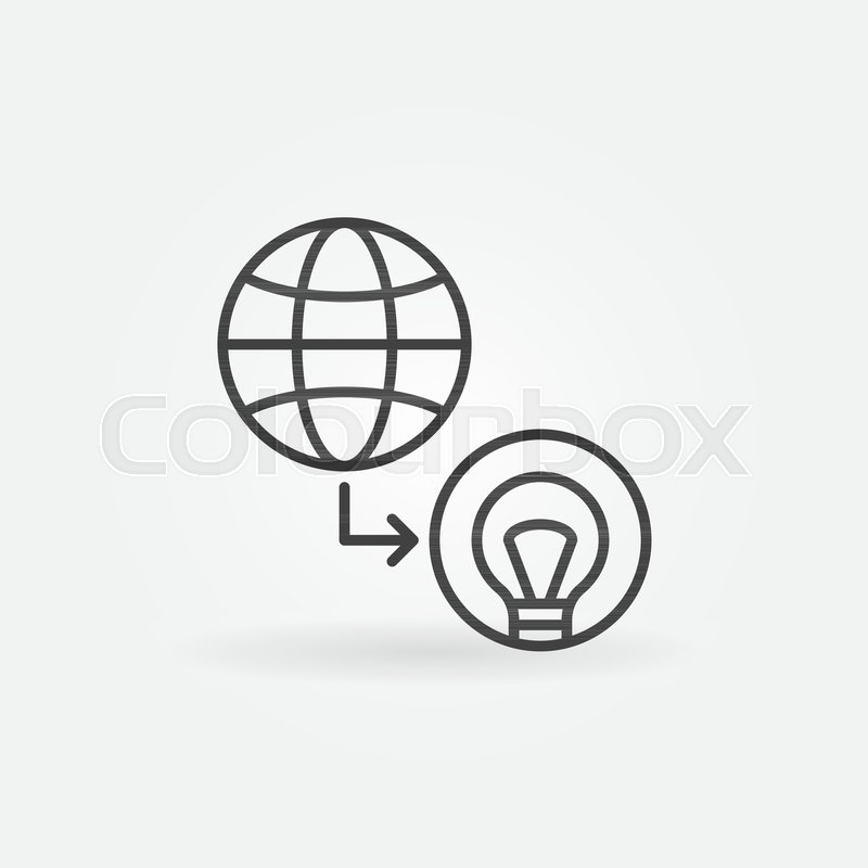 800x800 Globe With Light Bulb Outline Vector Stock Vector Colourbox