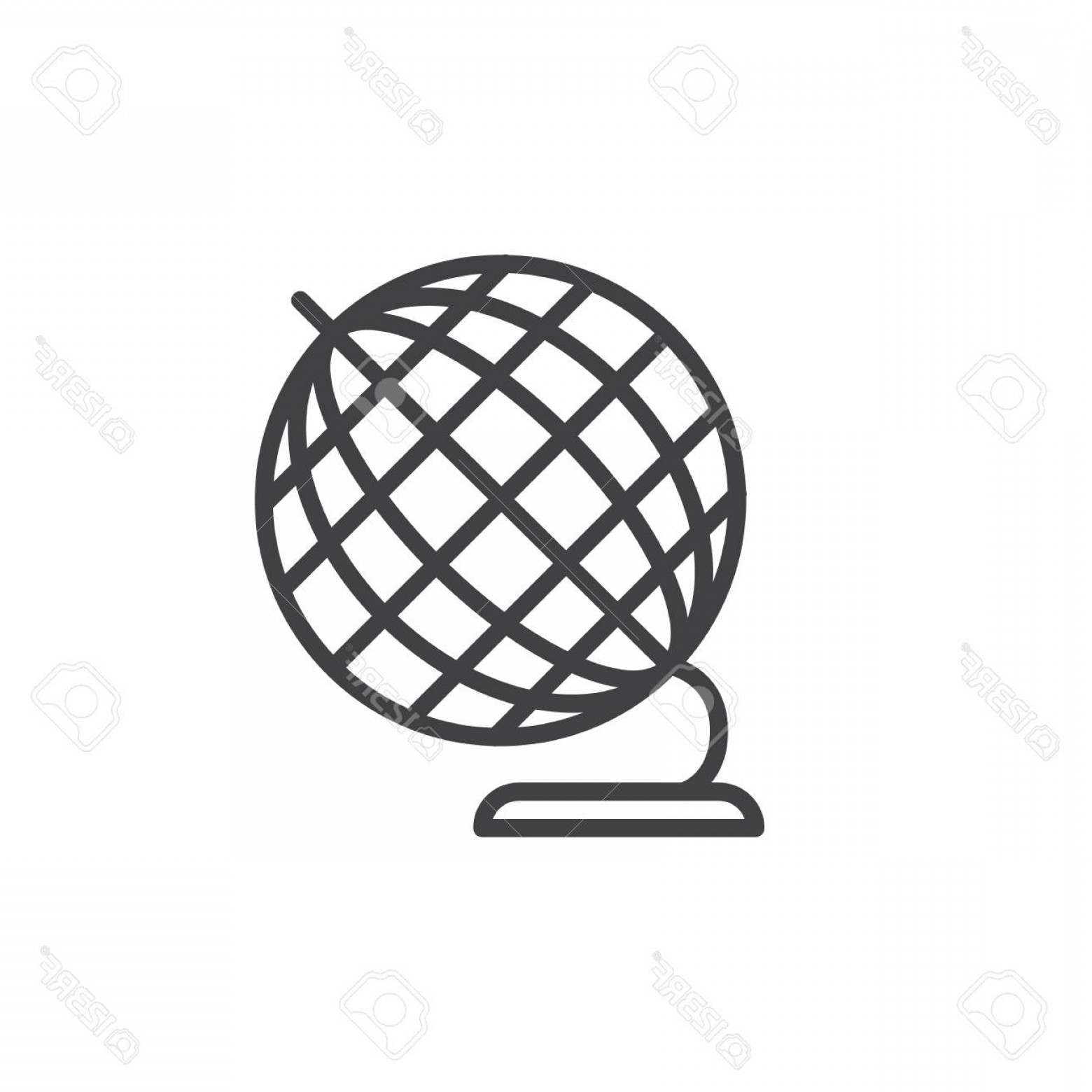 1560x1560 Photostock Vector Desk Globe Line Icon Outline Vector Sign Linear