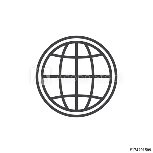500x500 Browser Globe Line Icon, Outline Vector Sign, Linear Style