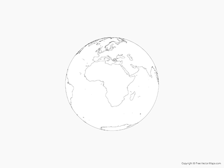 460x345 Vector Map Of Globe Of Africa