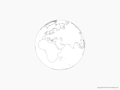460x345 Vector Map Of Globe Of Middle East