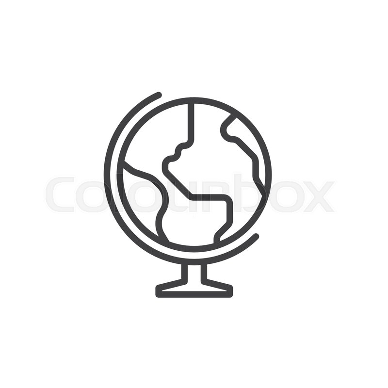 800x800 Earth Globe Line Icon, Outline Vector Stock Vector Colourbox