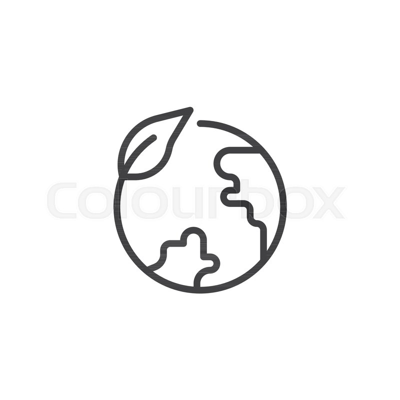 800x800 Eco Globe Line Icon, Outline Vector Stock Vector Colourbox