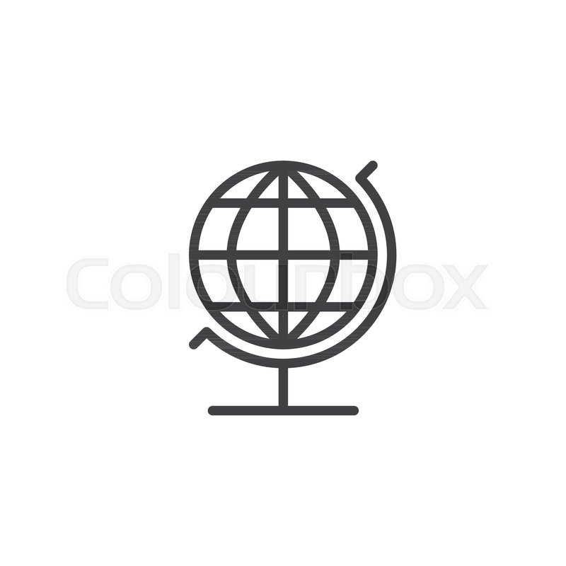 800x800 Geography Globe Line Icon, Outline Stock Vector Colourbox
