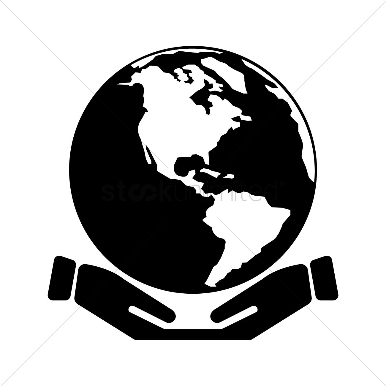 Silhouette Of Globe With Hands Vector Image 1300x1300 Silhouette Of Globe With Hands Vector Image