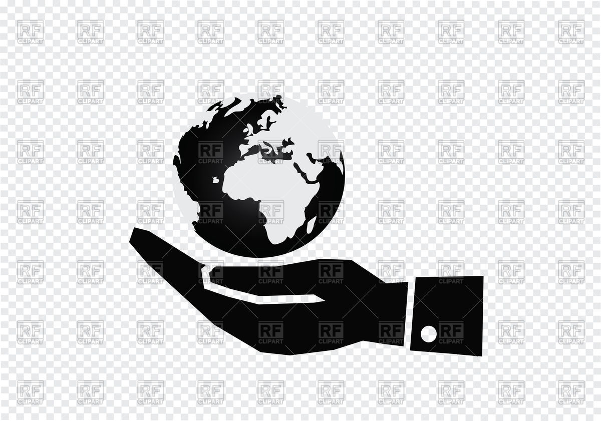 1200x841 Hand Holding World Globe Vector Image Of Icons And Emblems