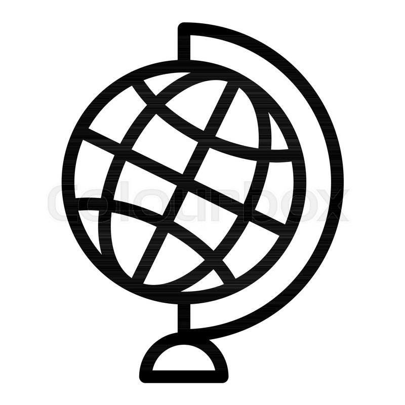800x800 World Globe Line Icon Table Globe Stock Vector Colourbox