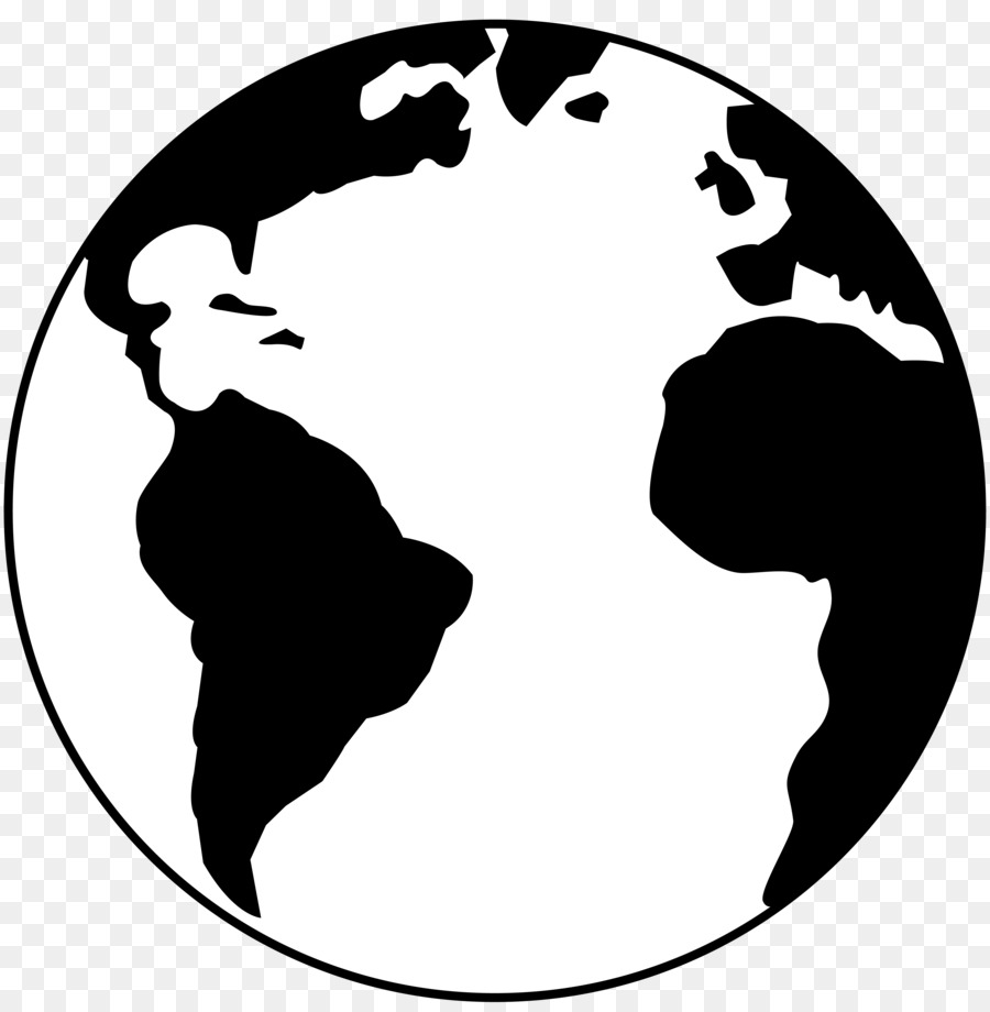 900x920 Globe Black And White Png Images