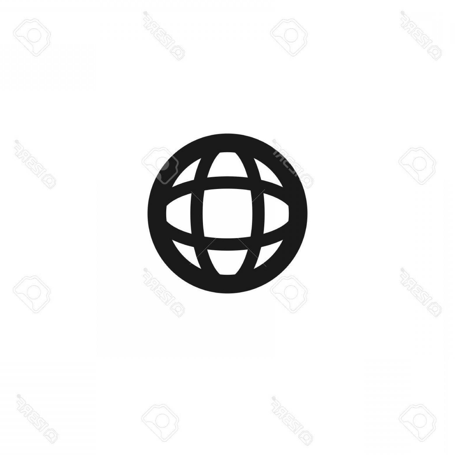 1560x1560 Photostock Vector Black Globe Vector Line Icon On White Background