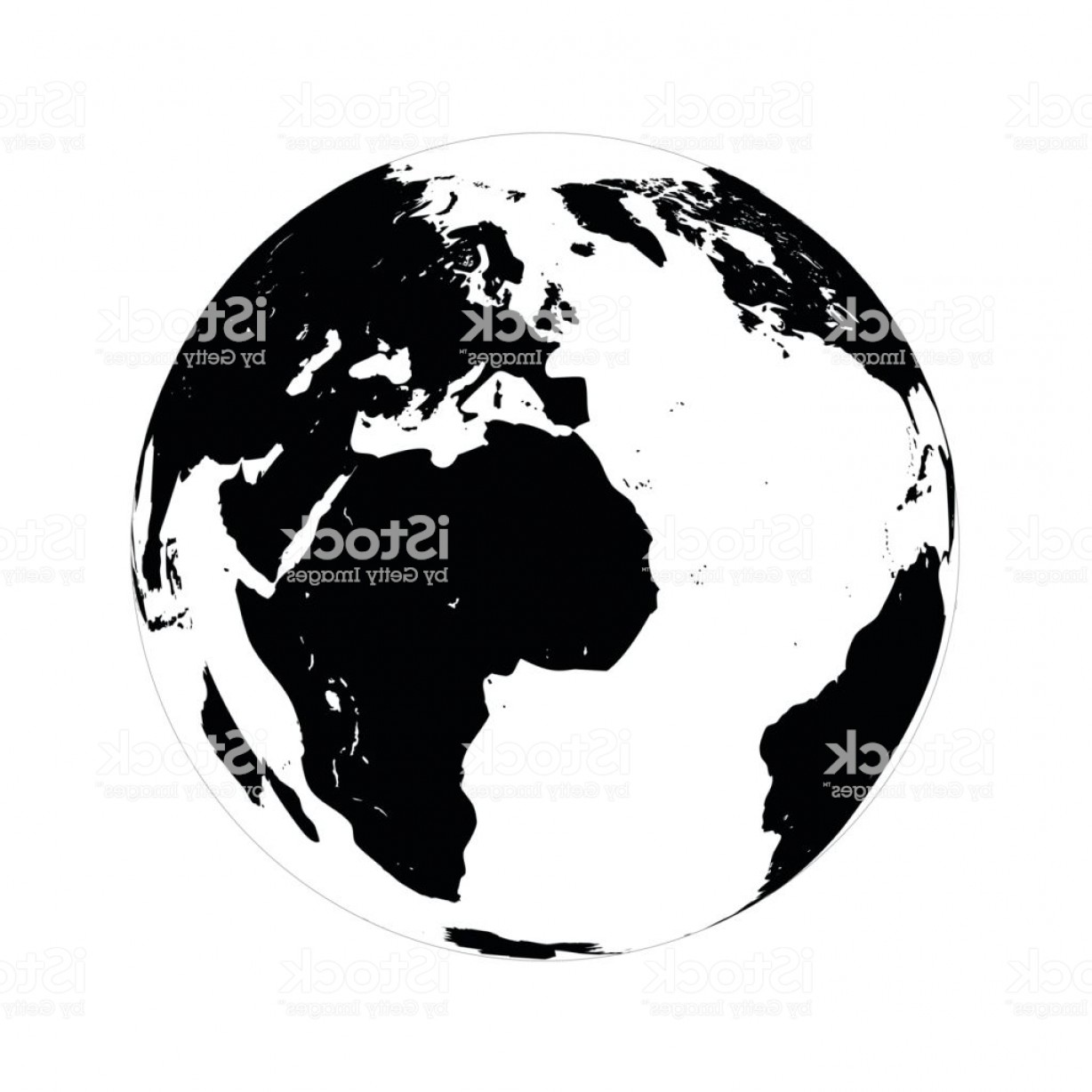 1228x1228 Simple Black Globe Vector Illustration On White Background Gm