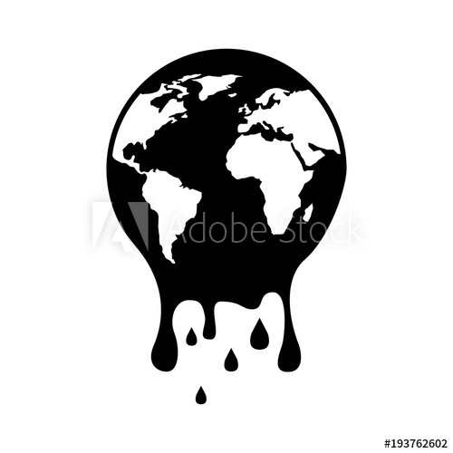 500x500 Melting Globe Planet Earth Warming Environment Concept Vector