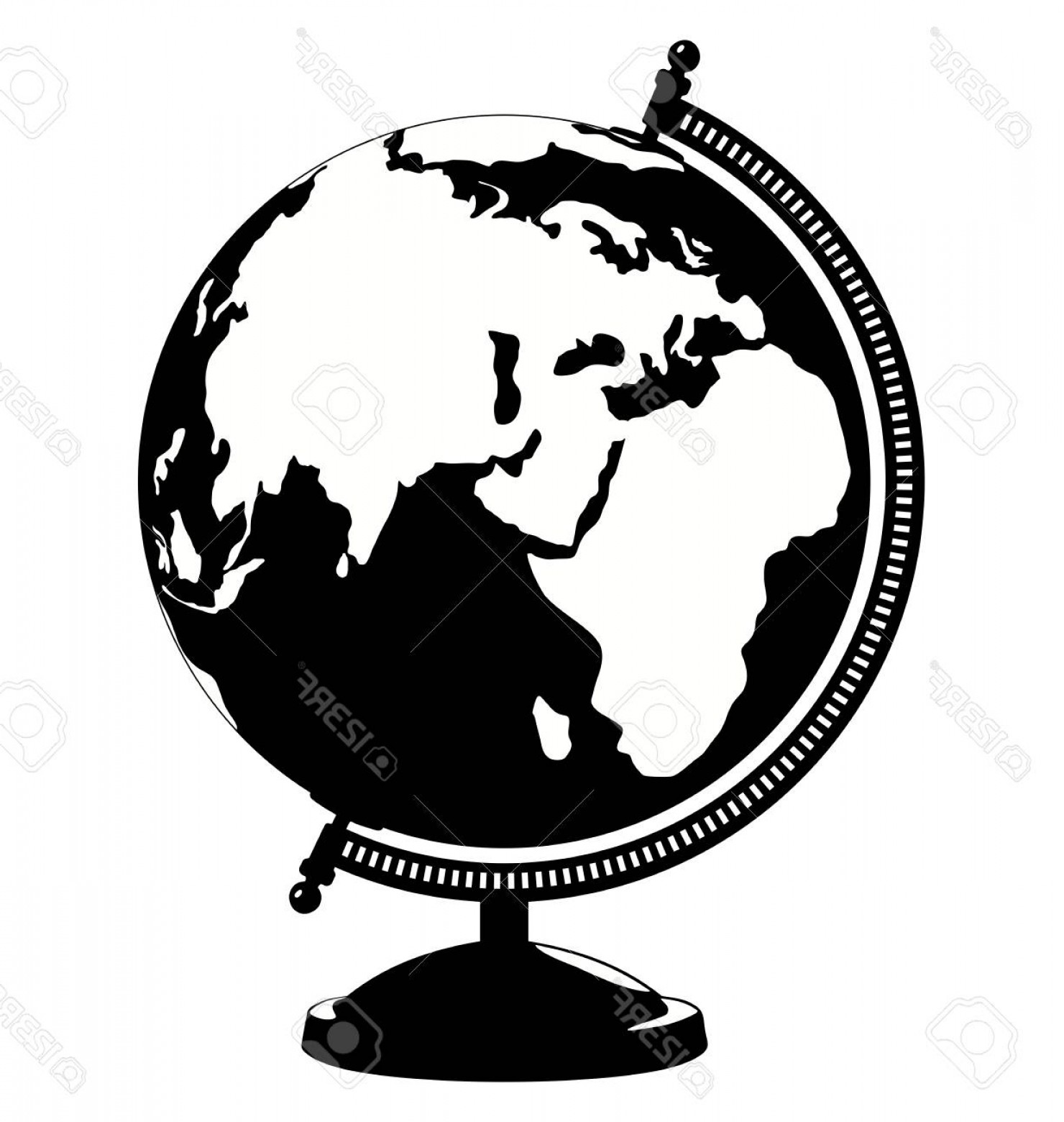 Globe Vector Black And White At Vectorified.com | Collection Of Globe ...