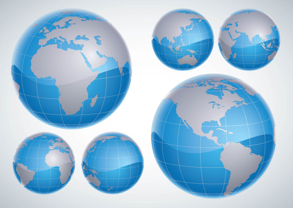 1024x728 World Globe Vector Graphics