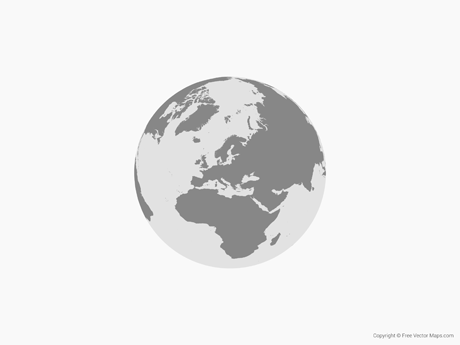 460x345 Vector Map Of Globe Of Europe