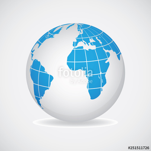 500x500 World Map And Globe Vector Illustration Stock Image And Royalty