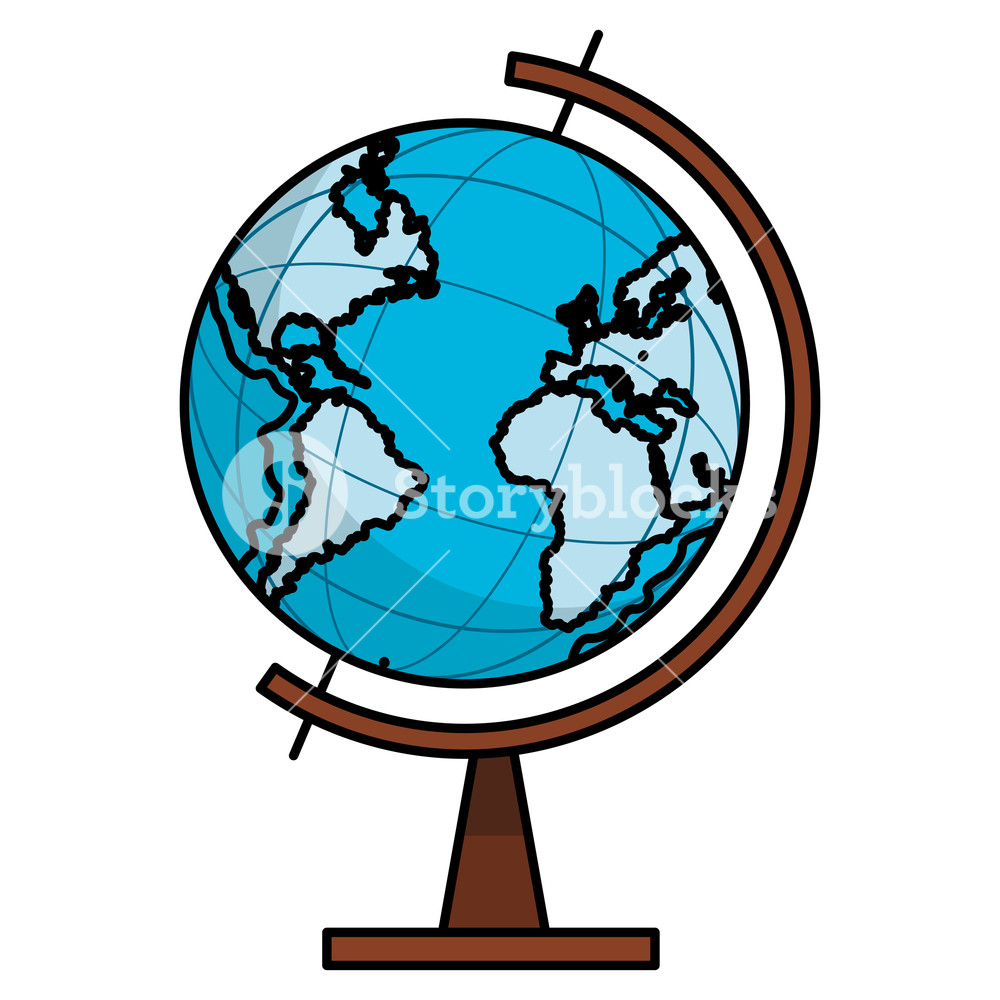 1000x1000 World Map Globe Vector Illustration Graphic Design Royalty Free