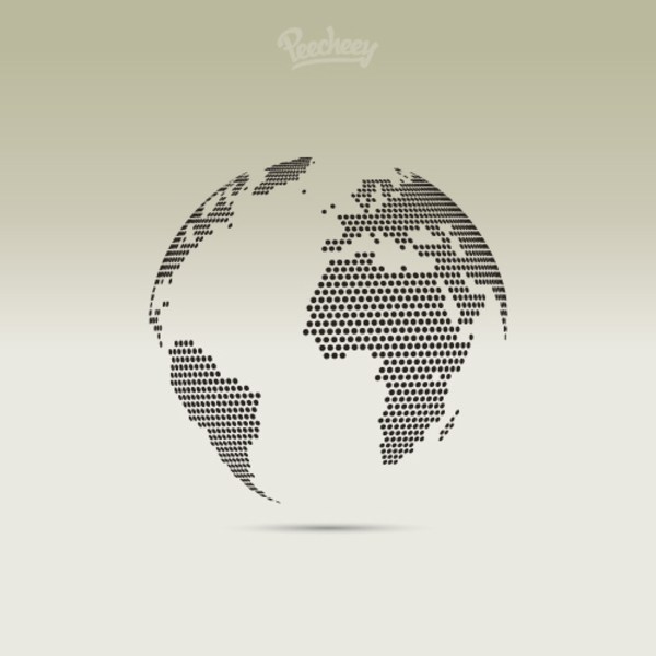 600x600 Dotted Globe Free Vector