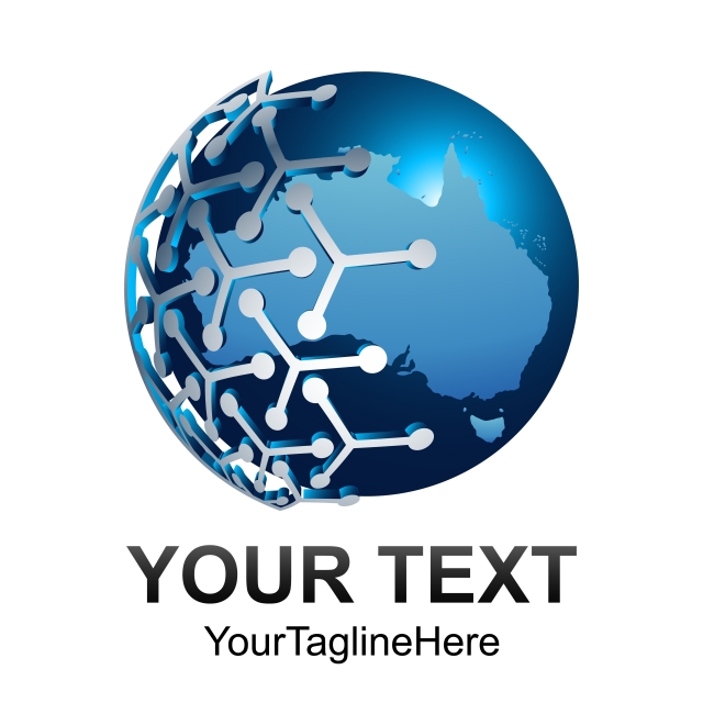 640x640 Abstract World Globe Vector Illustration Tech Globe Logo