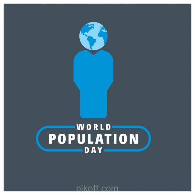 626x626 World Population Day Typography With World Globe Vector Free