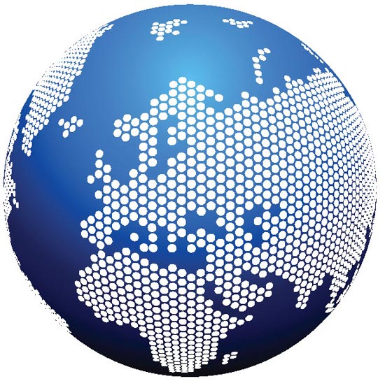 550x555 Vector Globes Template Design
