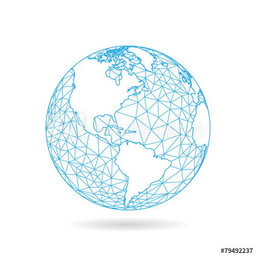 500x500 Geometric Abstract Earth Globe Vector Illustration