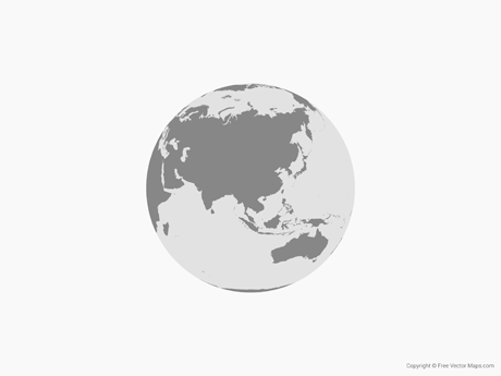 460x345 Vector Map Of Globe Of Asia