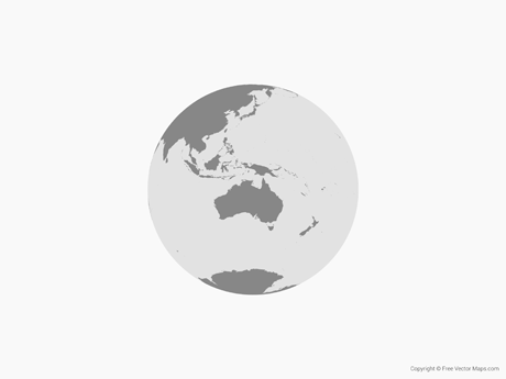 460x345 Vector Map Of Globe Of Oceania