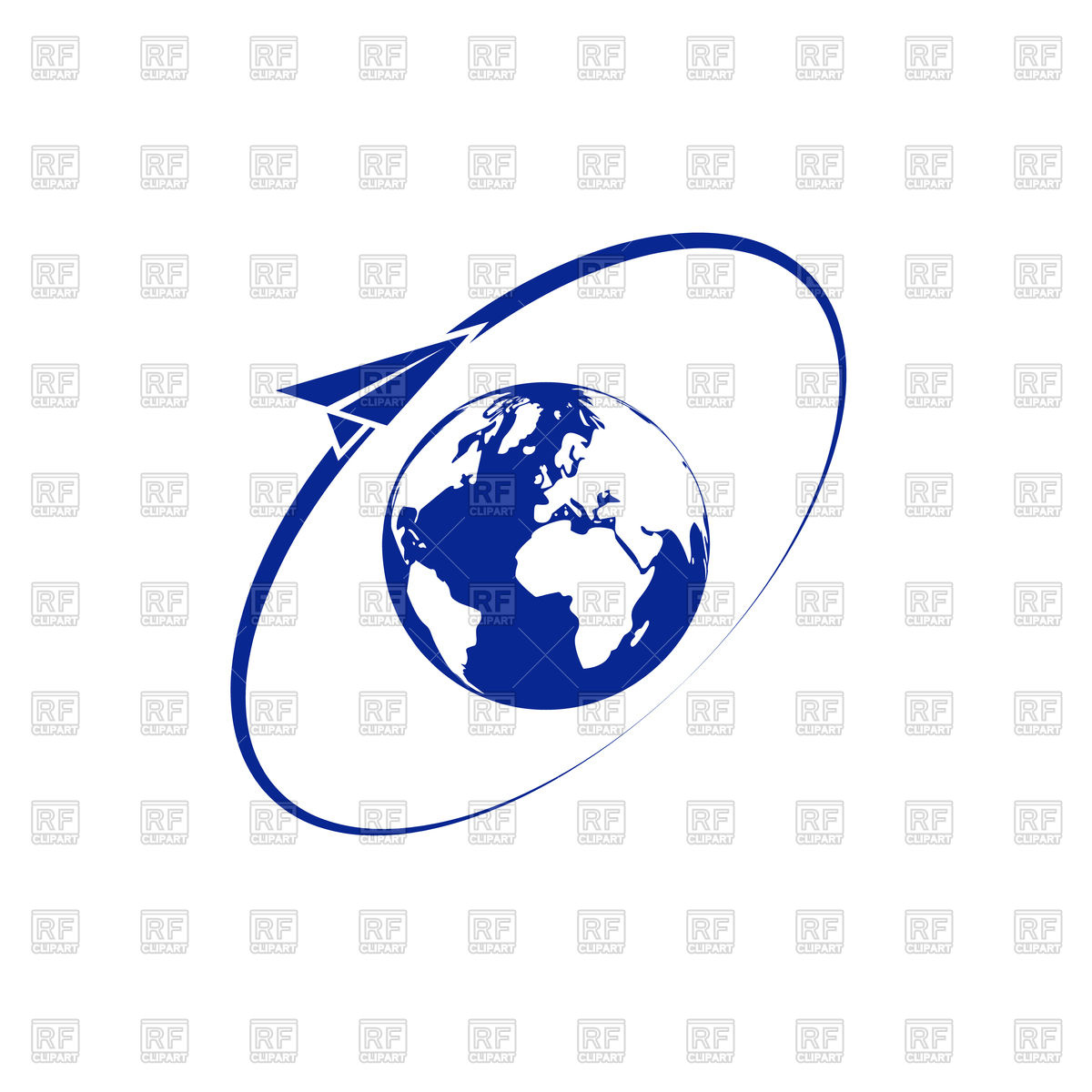 1200x1200 Airplane Fly Around The Globe Vector Image Of Travel