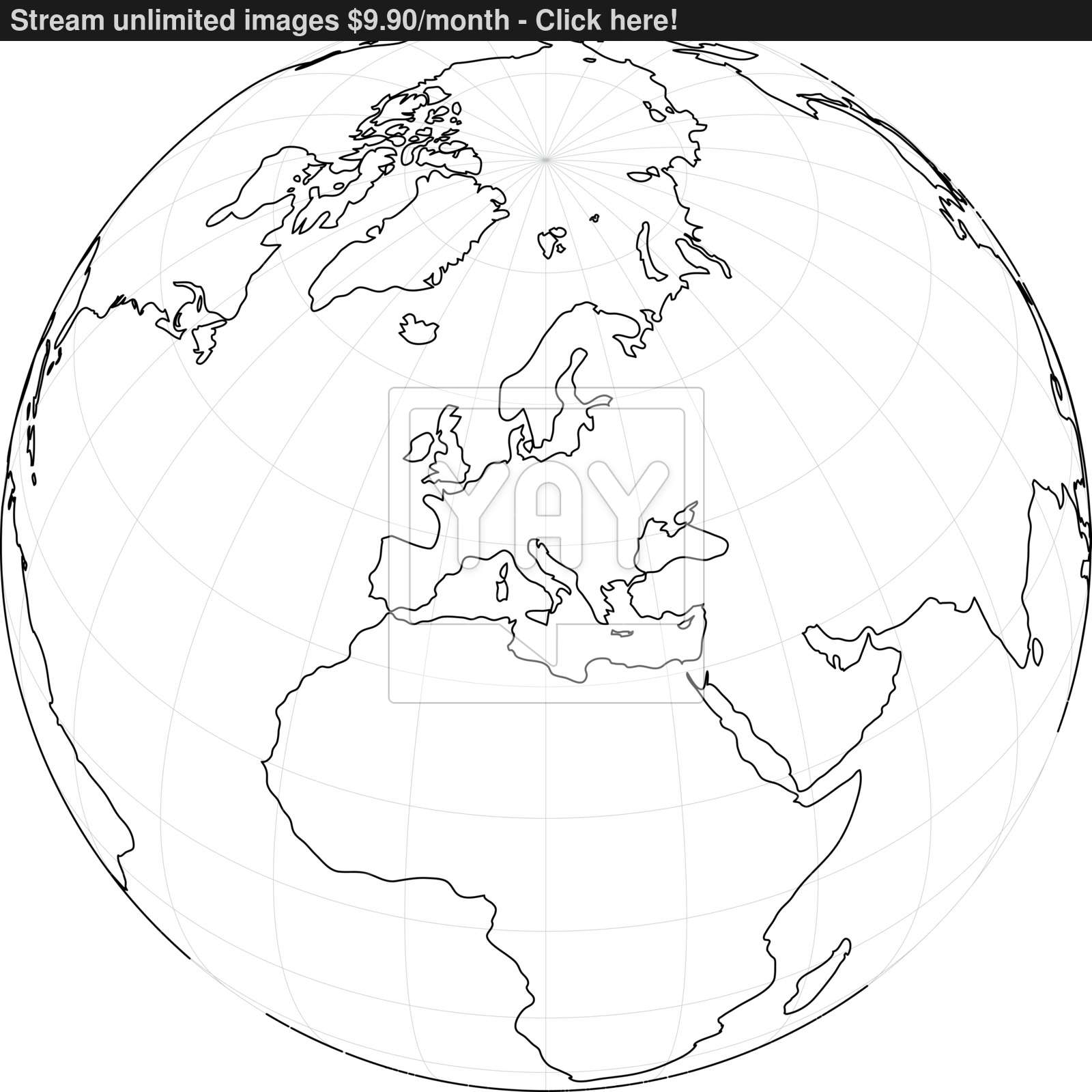 Earth Globe Wireframe Focused On Europe Vector Illustration 1600x1599 Earth Globe Wireframe Focused On Europe Vector Illustration
