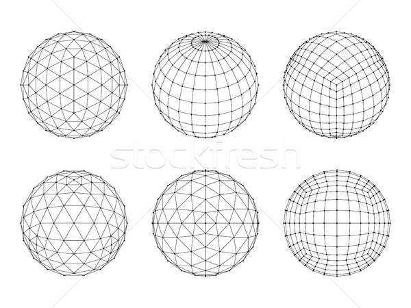 Set Of Wireframe Mesh Spheres Network Line, Hud Design Sphere 600x450 Set Of Wireframe Mesh Spheres Network Line, Hud Design Sphere
