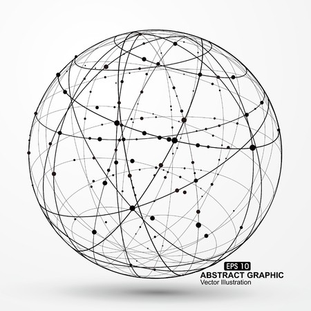 Three Dimensional Sphere Wireframe Curve Messy Composition 450x450 Three Dimensional Sphere Wireframe Curve Messy Composition