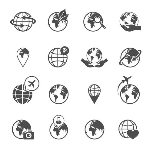 495x490 Globe Earth Icons Set