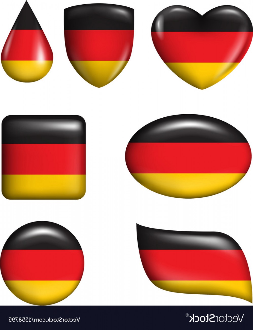 997x1296 Germany Flag In Various Shape Glossy Button Vector Handandbeak