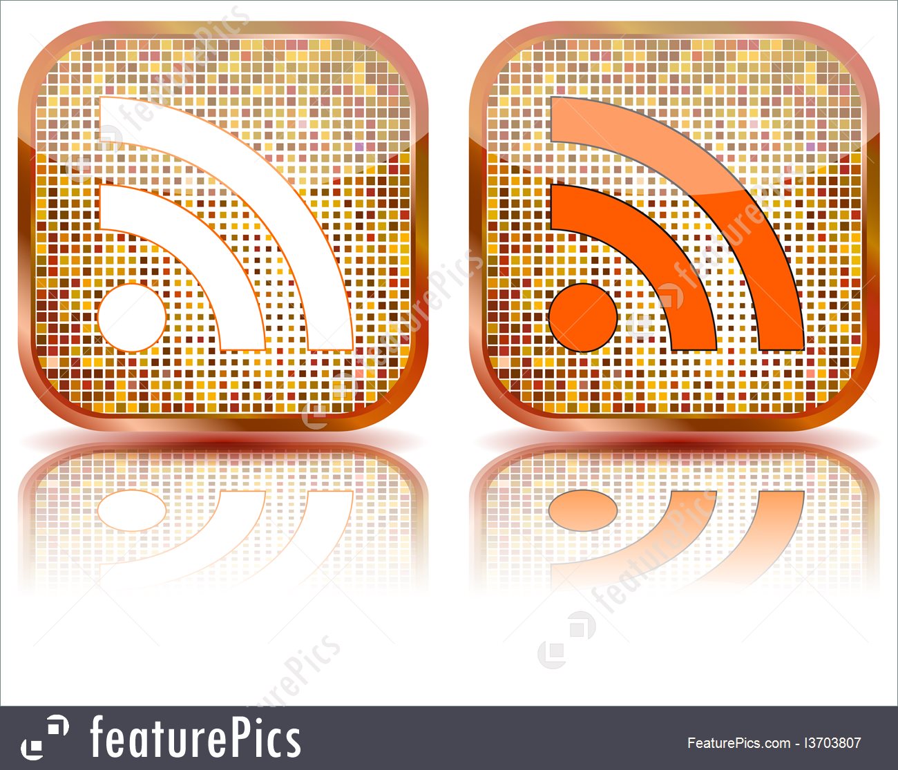 1300x1115 Icon Rss Glossy Button, Vector