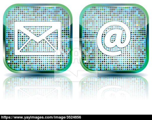 512x404 Icon E Mail Glossy Button, Vector Illustration Vector