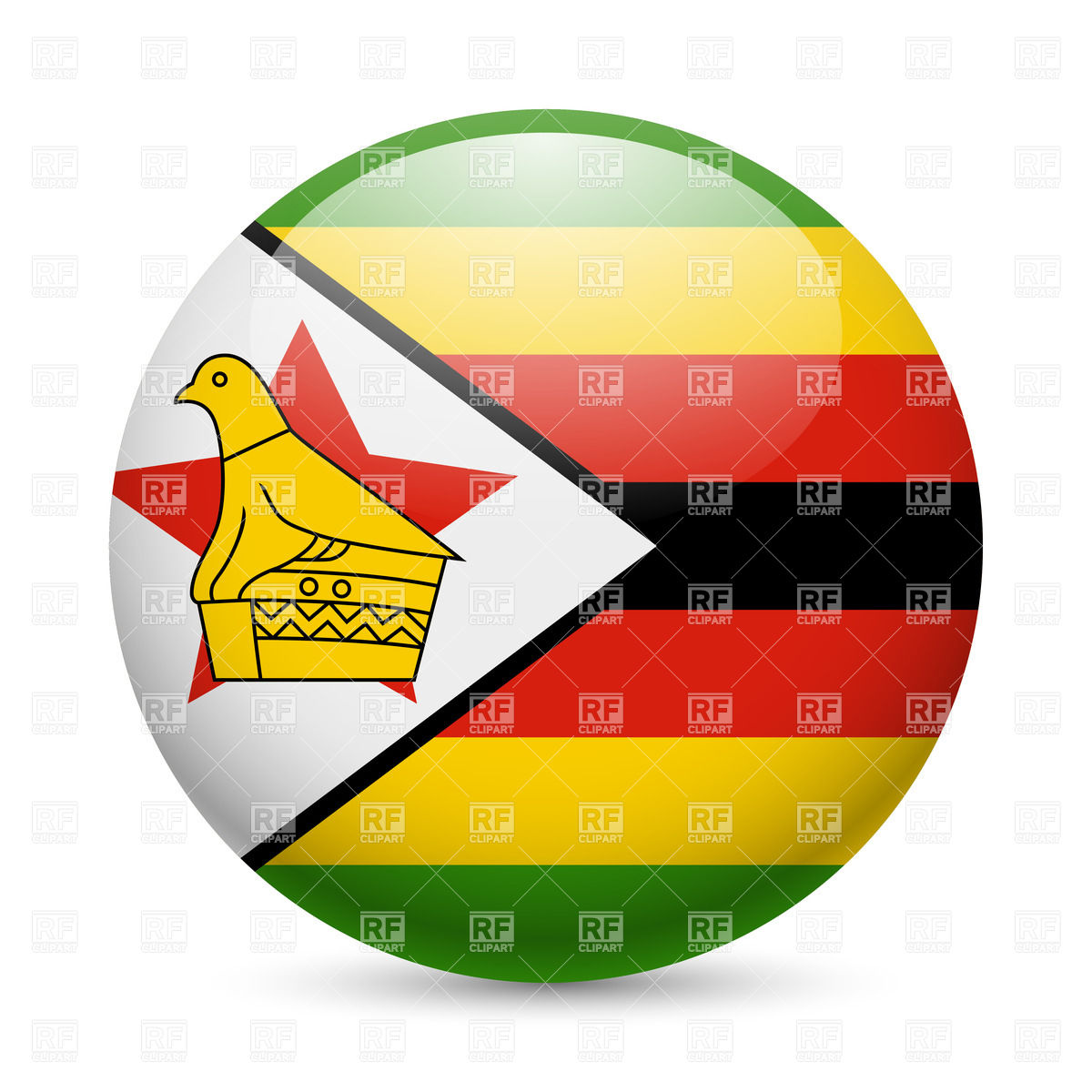 1200x1200 Button With Flag Of Zimbabwe