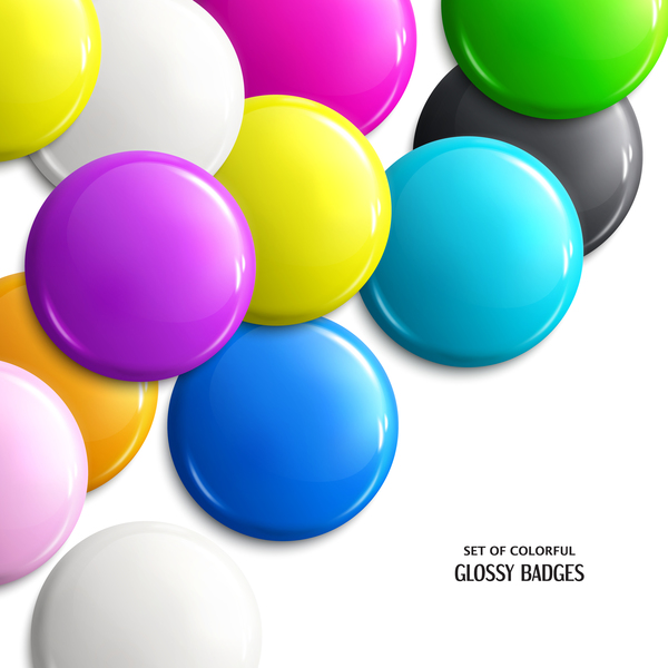 600x600 Colorful Glossy Buttons Vector Background Free Download
