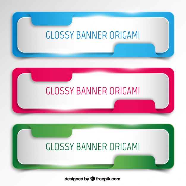 Glossy Banners Origami Vector Free Download 626x626 Glossy Banners Origami Vector Free Download