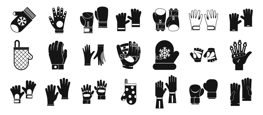 1000x438 Gloves Icon Set Simple Set Of Gloves Vector Icons For Web Design