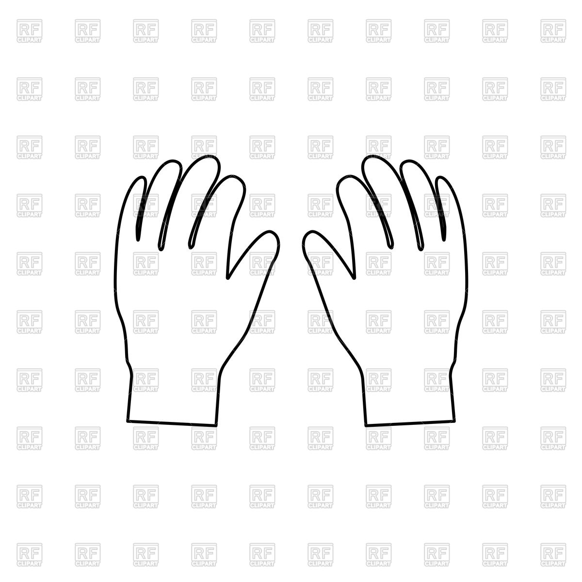1200x1200 Pair Work Of Gloves Outline Icon Vector Image Of Silhouettes