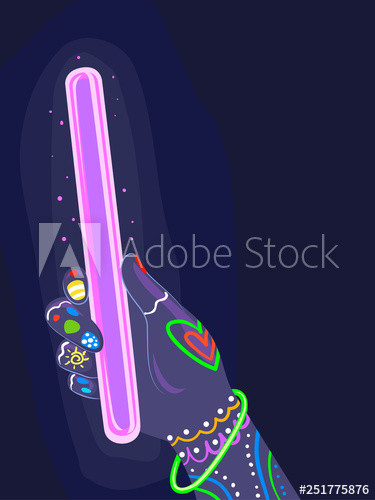 375x500 Glow In The Dark Party Glow Stick Illustration