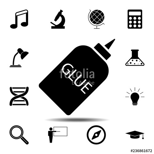 500x500 Glue Vector Icon Simple Glyph Vector Element Of Education Set