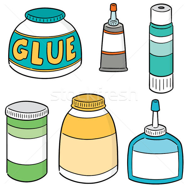 600x600 Vector Set Of Glue Vector Illustration Chotwit Piyapramote