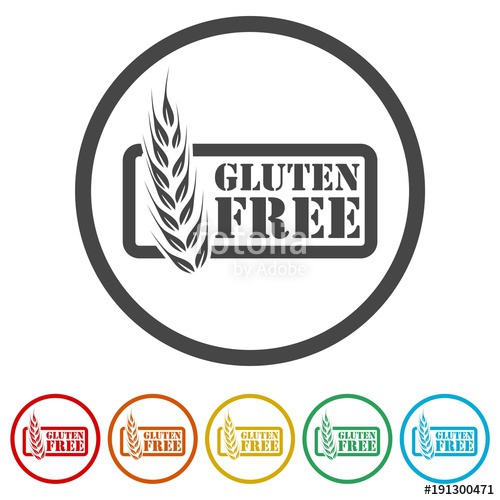 500x500 Gluten Free Icon, No Gluten Gluten Free Food Label, Colors