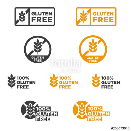 500x500 Gluten Free Icon Set Vector Illustration Stock Image