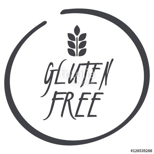 500x500 Gluten Free Logo For Food, Circle Vector Symbol Stock Image